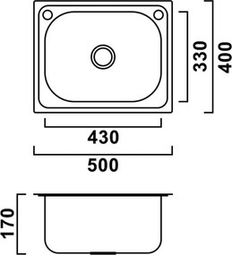 Mont szögletes egy medencés rozsdamentes mosogató