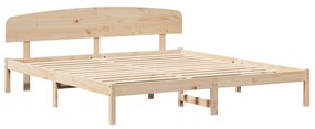 Ágykeret Fejvéggel 200x200 cm Tömör Fa Fenyő