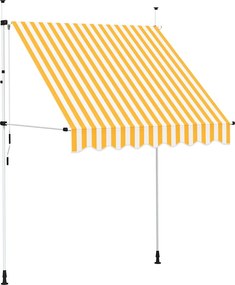 vidaXL narancssárga-fehér csíkos kézzel feltekerhető napellenző 200 cm