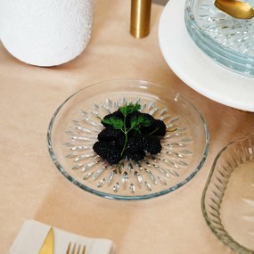 Crystal Bloom 6 db-os  üveg desszertes tányér  szett 19 cm