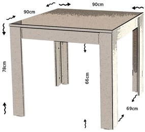 Étkezőasztal Signal 90 (4 személy részére) (fehér)  . 1102579