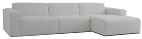 Fehér buklé sarokkanapé (jobb oldali) Roxy – Scandic