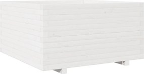 vidaXL fehér tömör fenyőfa kerti virágláda 90 x 90 x 49,5 cm