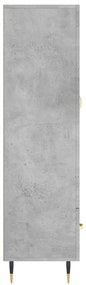 betonszürke szerelt fa magasszekrény 69,5 x 31 x 115 cm