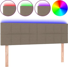 vidaXL tópszínű szövet LED-es fejtámla 144x5x78/88 cm