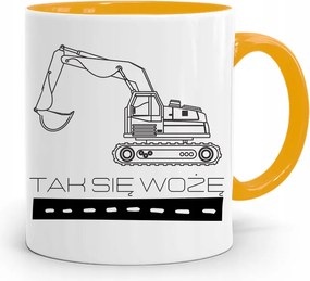 Sárga Építőipari Bögre Barkácsoló Ajándék fényképes nyomtatással