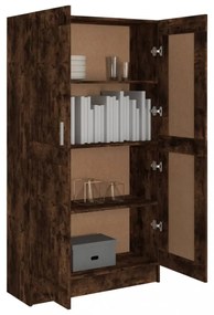 füstös tölgy színű szerelt fa könyvszekrény 82,5x30,5x150 cm