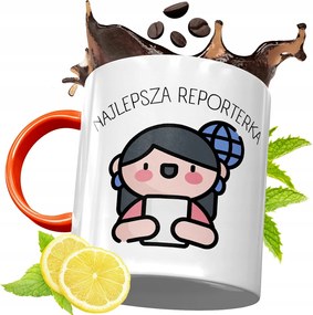 Narancssárga Bögre Újságírónak Ajándék fényképes nyomtatással