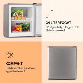 Klarstein Garfield Eco E, fagyasztó, 33, l, 4 csillag, kompakt, ezüst