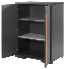 London sötétszürke gyerek ruhásszekrény magasított ágy alá - Vipack