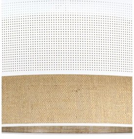 BORHO mennyezeti lámpa 1xE27/60W/230V, Ø 40 cm, fehér/juta