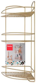Aranyszínű acél fürdőszobai sarokpolc Onda – Metaltex