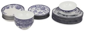 24 darabos étkészlet fehér/kék/porcelán