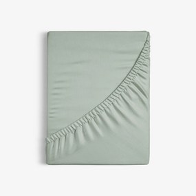 Goldea körgumis pamut lepedő - zsálya színű 180 x 200 cm