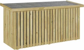 vidaXL Kerti Tároló Doboz tárolóval Természetes 119 x 44 x 58,5 cm