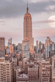 Poszter 20x30cm Empire State Building Manhattan panorámával New York, Ass