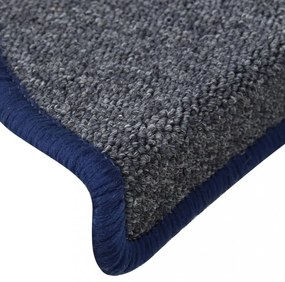15 db sötétszürke és kék lépcsőszőnyeg 56 x 17 x 3 cm