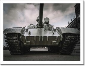 Poszterek keretben 40x30 Régi tank a háttérben törmelék