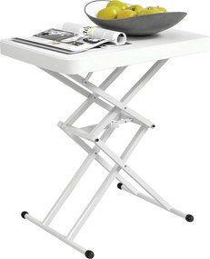 Outsunny Magasságban Állítható Összecsukható Kerti Oldaltámla, Műanyag Téglalap Asztal 50 kg Teherbírás, 65x45x70H cm Kávézó Asztal Kültéri és Belső H