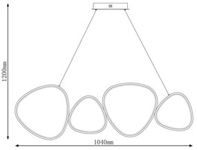 LED függeszték PETRA, kábeles, 48W, 230V, 4000K, fekete
