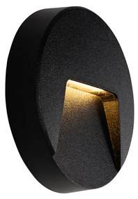 2 db fekete kerek kültéri fali lámpa szett LED-del IP65 - Gem