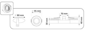 Polux GAJA 319876 Beépíthető spotlámpa max 8W LED IP20