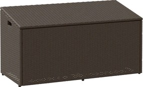 Barna Polyrattan Kerti Tárolóláda 110X50X58 Cm
