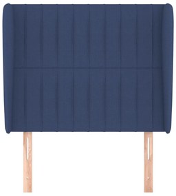 kék szövet fejtámla szárnyakkal 83 x 23 x 118/128 cm