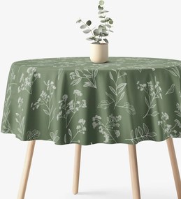 Goldea kör alakú pamut terítő - gyógynövény levelek Ø 100 cm