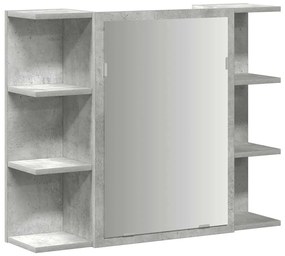 betonszürke forgácslap fürdőszobai tükör 80 x 20,5 x 64 cm