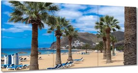 Vászonkép 180x90 Nagy pálmafák a tengerparton