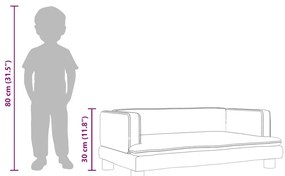 világosszürke bársony gyerekkanapé 80 x 45 x 30 cm