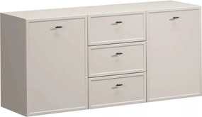 Lorini falra szerelhető komód 150 cm fiókokkal - kasmír / fekete T-bar fogantyúk