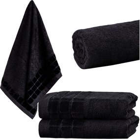 Nedvszívó Pamut Fürdőlepedő Fekete 50x100 cm Lengyel Hotelházhoz