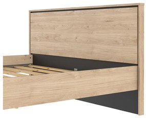 Natúr színű franciaágy ágyráccsal 160x200 cm tölgyfa dekorral Ry – Tvilum