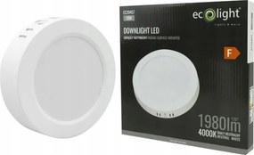 Falra szerelhető mennyezeti lámpatest 18W 1980lm 4000K 22CM Led Fehér