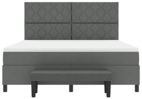 Box Spring Ágy Matraccal és Padal Sötétszürke 180x200 cm Szövet