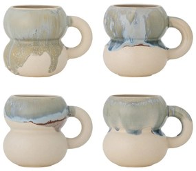 Kék-krémszínű kőedény bögre szett 4 db-os 400 ml Luna – Bloomingville