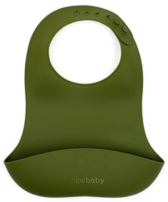 New Baby szilikon előke olívazöld színben