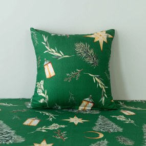 Mikroszálas párnahuzat GREEN CHRISTMAS 45x45 cm, zöld
