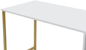 Íróasztal Twin Study Desk - Fehér, Arany