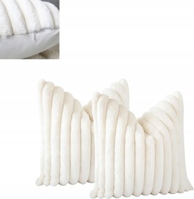 Luxus Bársony Párnahuzat 45x45 cm Krémfehér Plüss Lakberendezési Párna