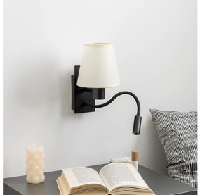 Brilagi - LED Fali lámpa NUBILA 1xE27/25W/230V + LED/3W fekete/krémes