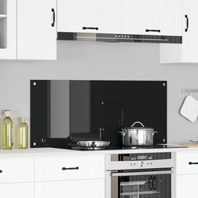 Konyhai Csempe Fekete 120x50x0.6 cm Edzett Üveg