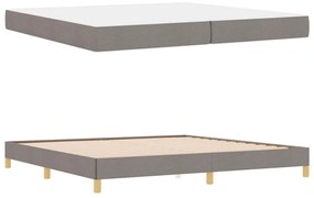 Boxrugós ágy Taupe és Barna 200 x 200 cm Textil és mérnöki fa