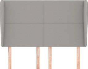 világosszürke szövet fejtámla szárnyakkal 147 x 23 x 118/128 cm