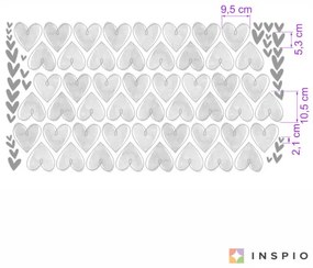 INSPIO Szürke színű szívecskés matrica