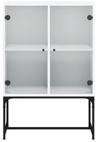 fehér kisszekrény üvegajtókkal 69x37x100 cm