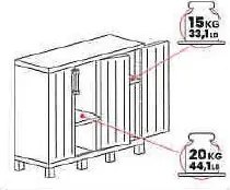 GARAGE Háromajtós szekrény alacsony fekete