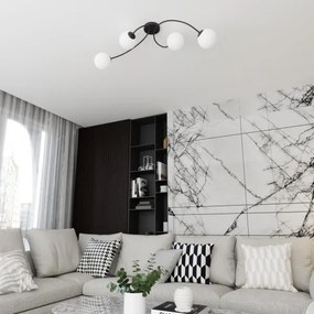 Felületre szerelhető csillár  VIBRA 4xE14/10W/230V fekete/fehér